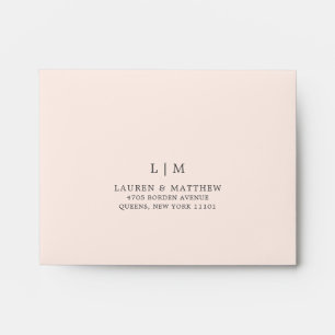 Lauren Blush Pink Monogram Elegant Wedding Envelope