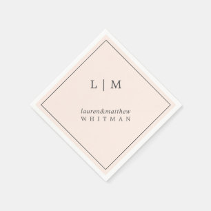 Lauren Blush Pink Monogram Elegant Wedding Napkin