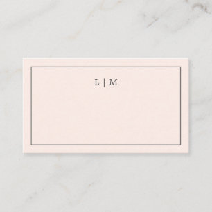 Lauren Blush Pink Monogram Elegant Wedding Place Card