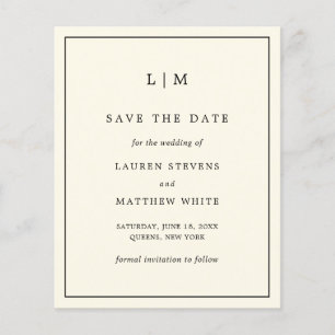 Lauren Cream Budget Wedding Save the Date