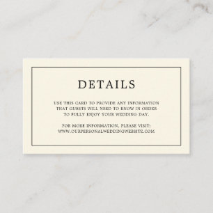 Lauren Cream Monogram Elegant Wedding Enclosure Card