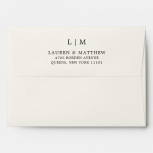 Lauren Cream Monogram Elegant Wedding Envelope