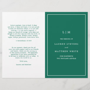 Lauren Emerald Green Monogram Elegant Wedding