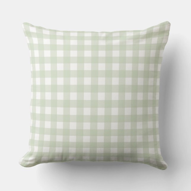 Lauren Gingham  Pastel Green Cushion (Front)