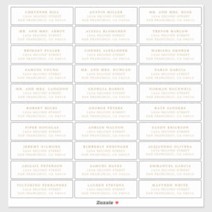 Lauren Gold Guest Address Labels Elegant Wedding