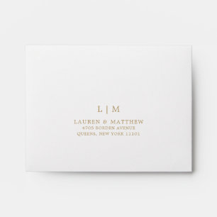 Lauren Gold Monogram Elegant Wedding Envelope