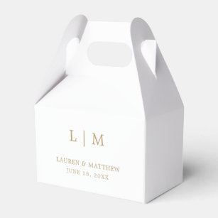 Lauren Gold Monogram Elegant Wedding Favour Box