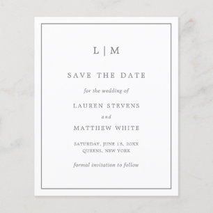 Lauren Grey Elegant Budget Wedding Save the Date