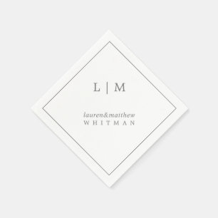 Lauren Grey Monogram Elegant Wedding Napkin