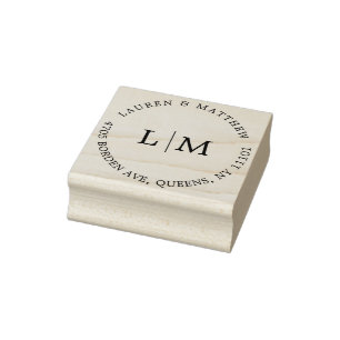Lauren Monogram Elegant Wedding Rubber Stamp