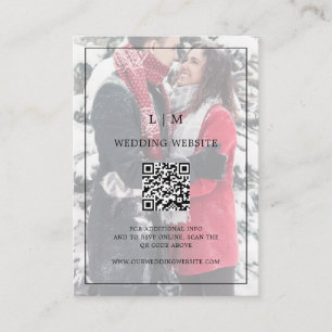 Lauren Monogram Photo Elegant Wedding Enclosure Card