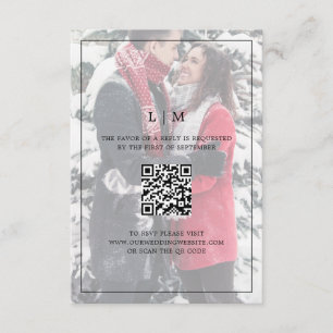 Lauren Monogram Photo Elegant Wedding RSVP Card