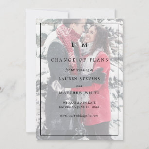Lauren Monogram Photo Elegant Wedding Save The Date
