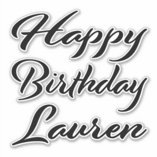 Lauren Name Vorname black Sticker Geburtstag