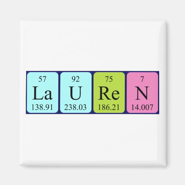 Lauren periodic table name magnet (Front)