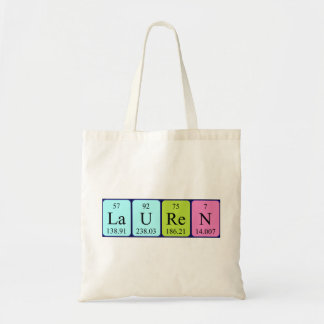Lauren periodic table name tote bag