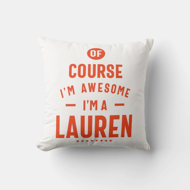 Lauren Personalised Name Birthday Gift Cushion (Front)