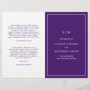Lauren Purple Monogram Elegant Wedding