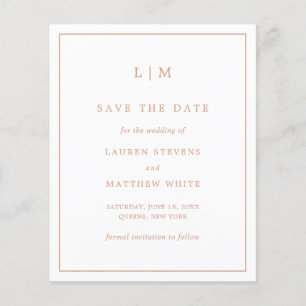 Lauren Rose Gold Budget Wedding Save the Date