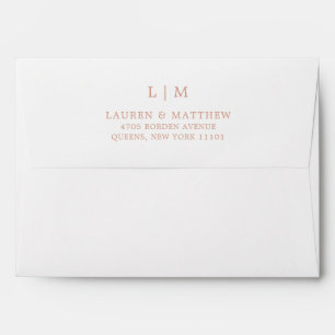 Lauren Rose Gold Monogram Elegant Wedding Envelope