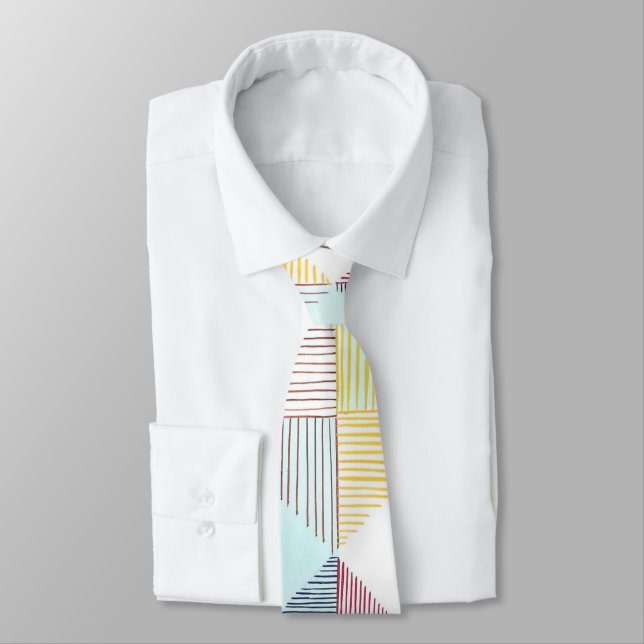 Lauren Rosenberg Original Multi-Linear Neck Tie (Tied)