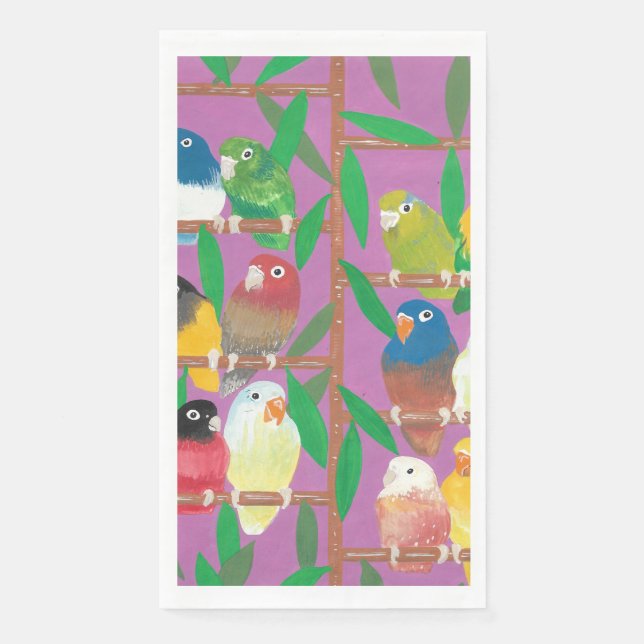 Lauren Rosenberg Original Parakeet Large Vertical  Napkin (Front)