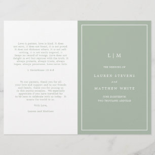 Lauren Sage Green Monogram Elegant Wedding