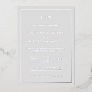 Lauren Silver Monogram Elegant Wedding