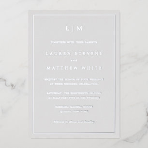 Lauren Silver Monogram Elegant Wedding