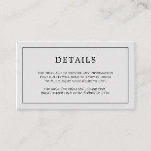 Lauren Silver Monogram Elegant Wedding Enclosure Card