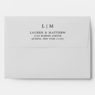 Lauren Silver Monogram Elegant Wedding Envelope