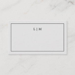 Lauren Silver Monogram Elegant Wedding Place Card