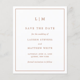 Lauren Terracotta Budget Wedding Save the Date