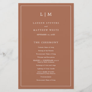Lauren Terracotta Monogram Elegant Wedding