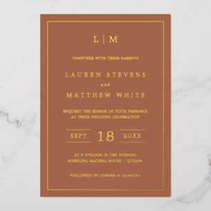 Lauren Terracotta Monogram Elegant Wedding