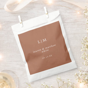 Lauren Terracotta Monogram Elegant Wedding Favour Bags