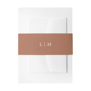 Lauren Terracotta Monogram Elegant Wedding Invitation Belly Band