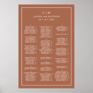 Lauren Terracotta Monogram Elegant Wedding Poster