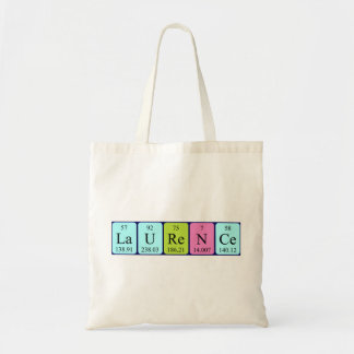 Laurence periodic table name tote bag