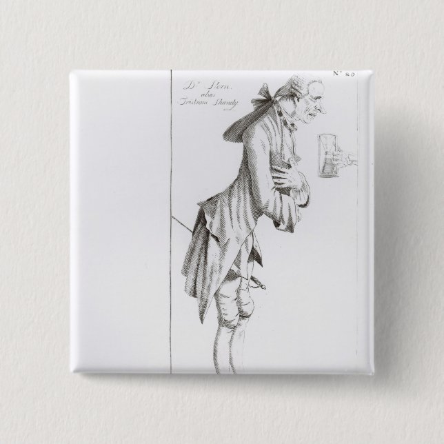 Laurence Sterne 15 Cm Square Badge (Front)