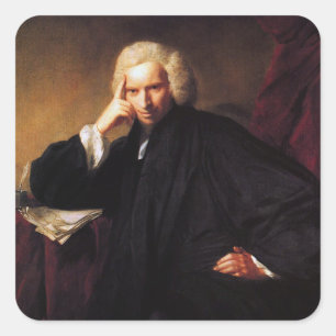 Laurence Sterne (painting by Sir Joshua Reynolds) Square Sticker