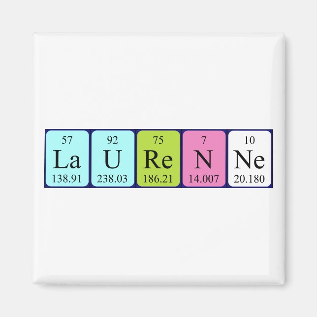 Laurenne periodic table name magnet (Front)