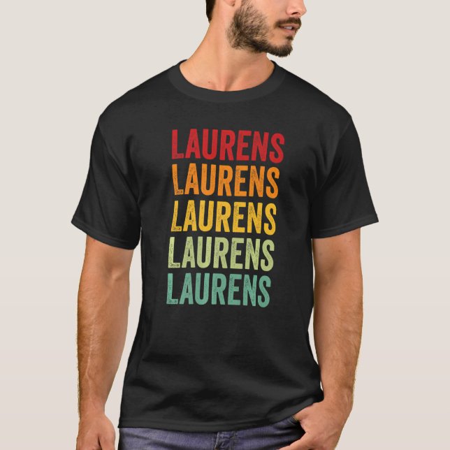 Laurens County Georgia Rainbow Text T-Shirt (Front)