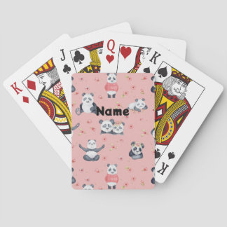 Lauren's Pandas - Personalised   Playing Cards