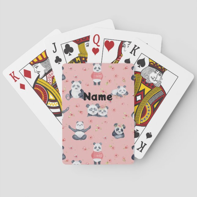 Lauren's Pandas - Personalised   Playing Cards (Back)