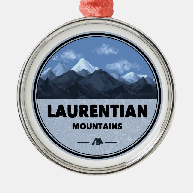Laurentian Mountains Quebec Canada Camping Metal Tree Decoration (Front)