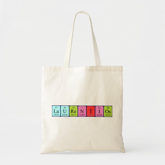 Laurentios periodic table name tote bag (Front)