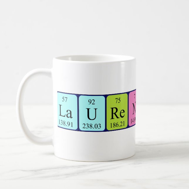 Laurentius periodic table name mug (Left)