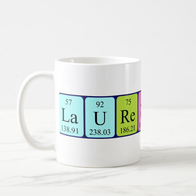 Laurentius periodic table name mug (Left)