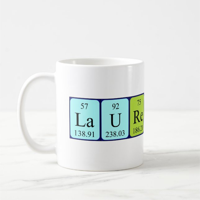 Laurestine periodic table name mug (Left)